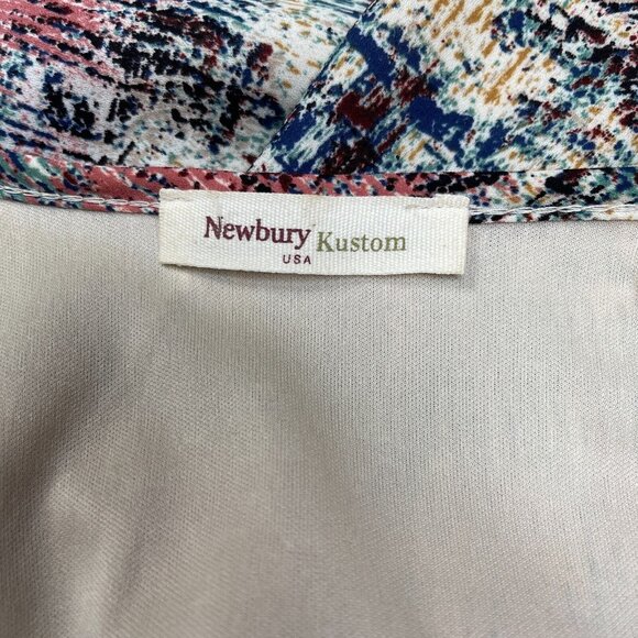Newbury Kustom USA Womens Split Neck Multicolor A-Line Sleeveless Dress Medium - Picture 3 of 8